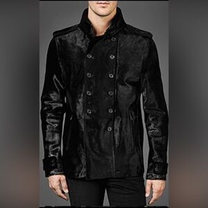 John Varvatos Linen Coat. Size EU 54 USA 44. Black